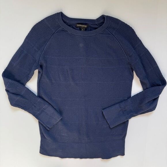 Banana Republic Navy Blue Knit Sweater Size Small - Picture 2 of 7